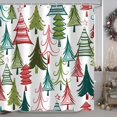 thumbnail image 3 of Colorful Christmas Shower Curtain Winter Holiday Bathroom Curtain, Xmas Shower Curtain with Fun Cute Pine Tree, Winter Bathroom Decor Set with Christmas Trees Stars Polka Dot 72X72IN, 3 of 6