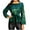 Green sequin tops, variant on Nfurl Sequin Tops for Women with Belt Fitted Long Sleeve Round Neck Sparkly Glitter Blouse Dressy Trendy Evening Party Concert Club Clothes Green M