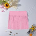 thumbnail image 4 of Qingpeng Womens Western Cowgirl Fringe Shorts Women's Solid Color Beach Fringe Half Skirt Swimming Skirt Tassel Bottoms, 4 of 7