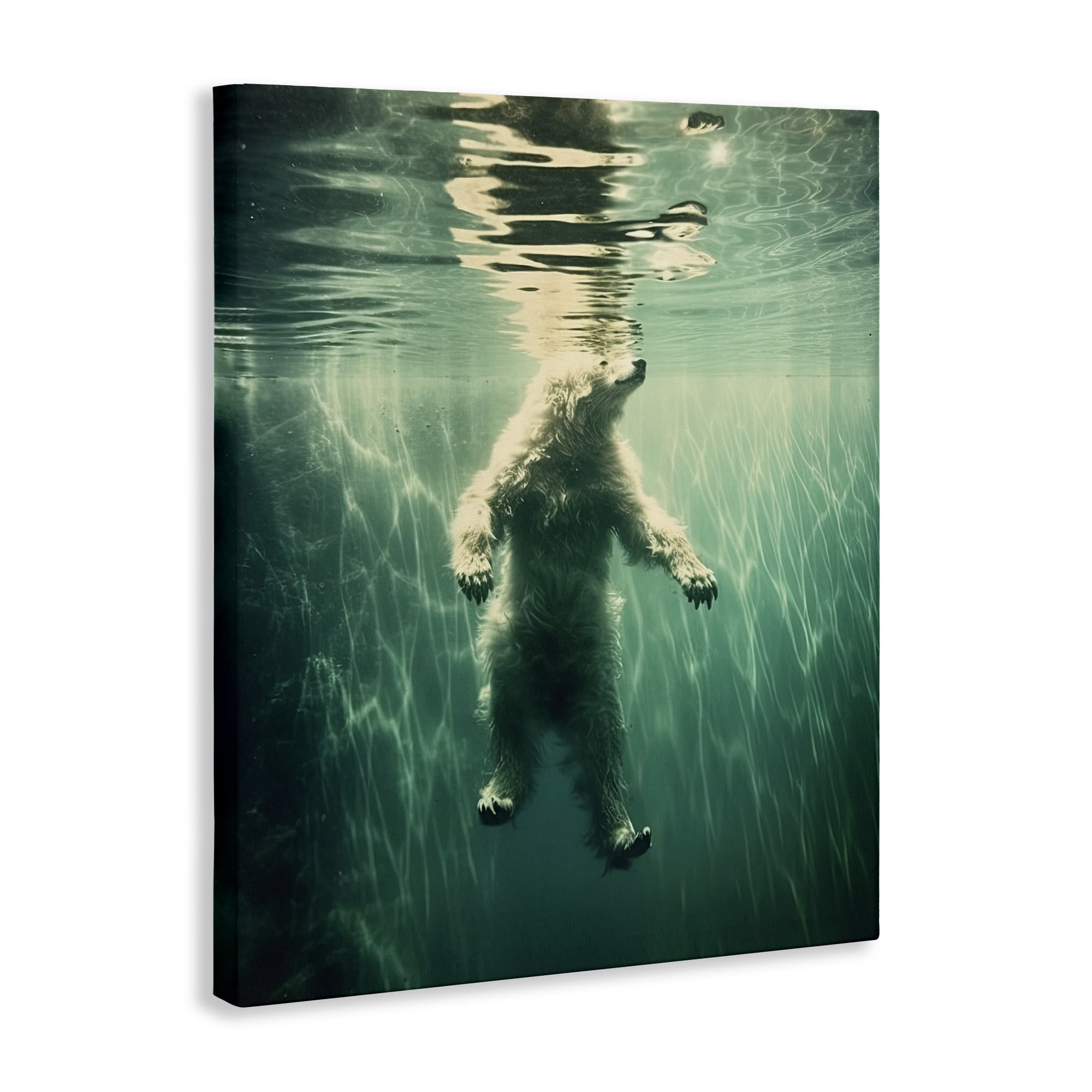 Floating Bear Underwater Canvas Wall Art, design by Decent Exposures