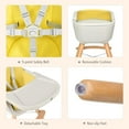 thumbnail image 4 of Chaise Haute pour Bébé 3 en 1 Convertible, Chaise de Salle à Manger pour Tout-Petit avec Plateau Alimentaire Réglable à 3 Positions, Harnais à 5 Points et Hauteur de Siège Réglable, Jaune, 4 of 6