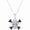 White, variant on Real 925 Sterling Silver 14K White Gold Plated Round Cut Black & White Diamond Skull Crossbones Pendant Necklace For women