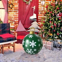 24 Inch PVC Outdoor Christmas Inflatable Ornaments,Inflatable Snowflake Printed Christmas Balls,Christmas Decorations Ball for Holiday Indoor Outdoor Yard Tree Garden Lawn