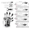 thumbnail image 2 of MDHAND 9-Piece Black Gradient Handle Knife Set, 5 Stainless Steel Knives with Block, Sharpening Rod, Scissors and Peeler, for Home Kitchen, 2 of 8