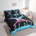 thumbnail image 2 of Manfei Baseball Ice Cream 7-Piece Twin Bedding Sets,Letter K Monogrammed Bedding Comforter Set For Boys Girls Reversible, 2 of 6