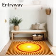 thumbnail image 3 of ODIKA 4'x6' Machine Washable Non-Slip Area Rug, Sunburst Radial Shag with Vibrant Golden Rays Design High Traffic Rug, Yellow, 466242, 3 of 7