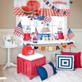 thumbnail image 5 of limua 4th of July Valances Curtain American Flag Fruit Watermelon Patriotic Curtain for Kitchen Windows Red Plaid Window Curtain for Independence Day, Memorial Day and Veterans Day 54x18 Inch, 5 of 6