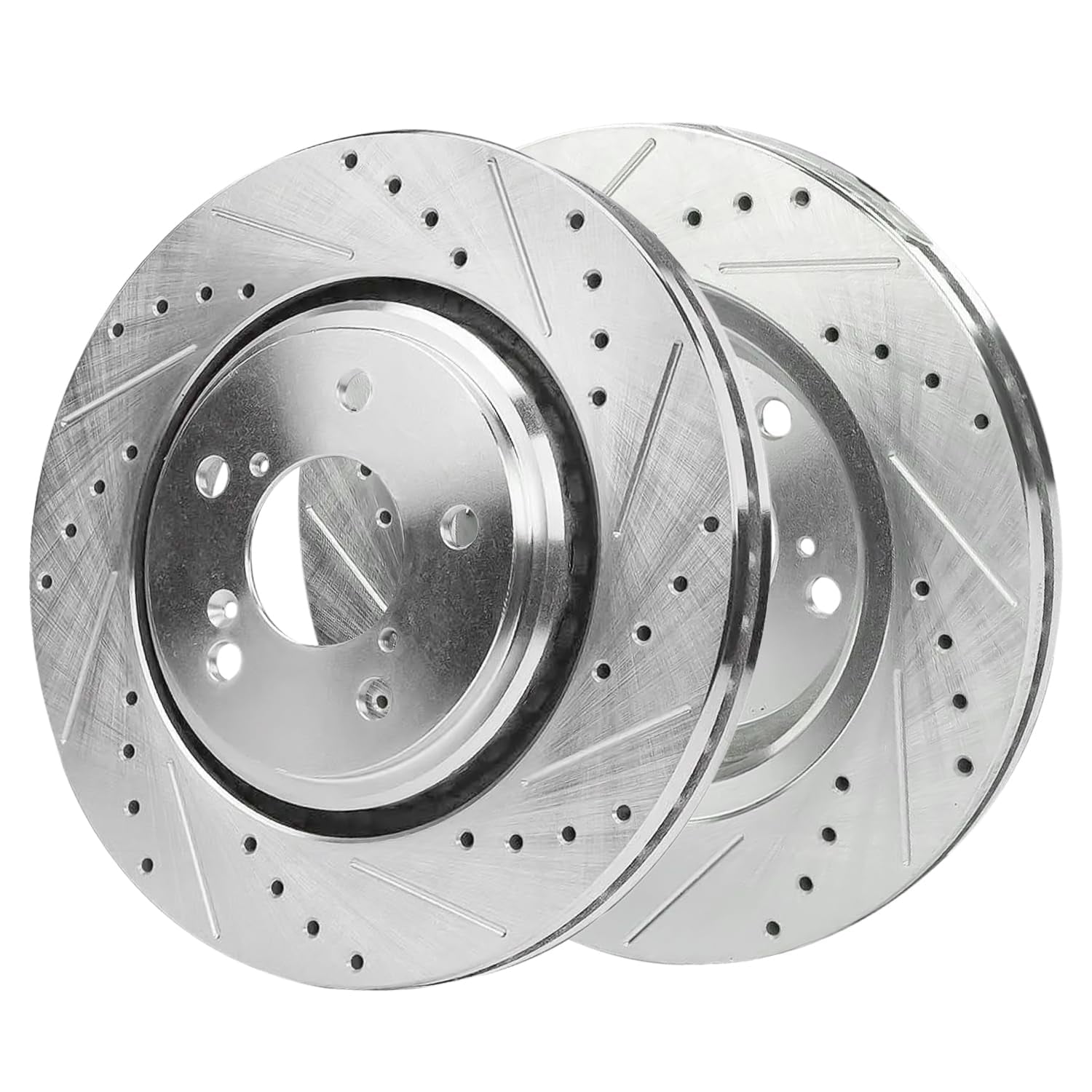 Detroit Axle - Brake Kit for 16-22 Honda Pilot 17-25 Ridgeline, 12.60" Front and 12.95" Rear Drilled and Slotted Brake Rotors Ceramic Brake Pads 2018 2019 2020 2021