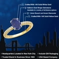 thumbnail image 2 of Gem Stone King 14K Two Tone Gold Blue Lapis and Lab Grown Diamond Engagement Ring for Women | 1.56 Cttw | Oval 8X6MM | Gemstone Birthstone | Size 9, 2 of 6