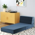 thumbnail image 4 of Novogratz The Flower Kids 5-in-1 Modular Chair and Lounger Bed, Indigo Blue Velour, 4 of 9