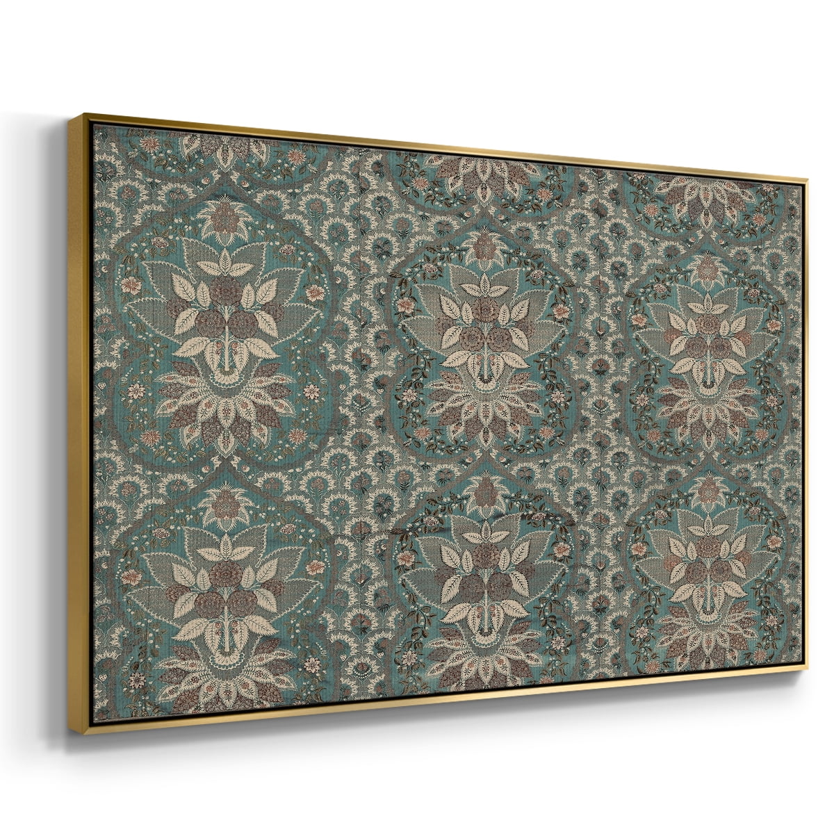 Vintage Abstract Print-X Framed in Silver Wood Gallery Wrapped Canvas 27 in. x 41 in.