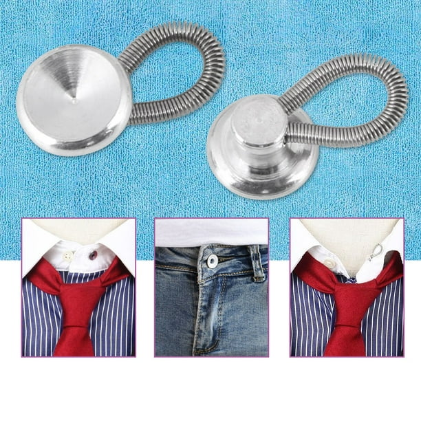 Herwey Bouton expansible, bouton d'extension de taille, extension de  collier de boutons de taille de ressort flexible 20pcs pour jeans à col  chemise 