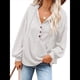 thumbnail image 2 of Sudadera con Capucha y Botones para Mujer, con Cuello en V, Larga y Cordón Ajustable. Camisetas Henley. S, 2 of 8