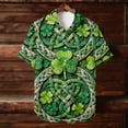 thumbnail image 5 of SGFCWSX Men's St. Patrick's Day Short Sleeve Shirt Print Button Down Party Shirt Green Size L, 5 of 8