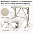 thumbnail image 3 of Llinc Store Farmhouse 3-Piece Counter Height Dining Table Set with USB Port and Upholstered Stools Cream, 3 of 10