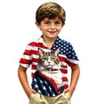 thumbnail image 4 of WEIGFI Child Toddler Boys Tee Independence Day Stars Stripes Graphic Print Patriotic Short Sleeve Casual Summer Lapel Adorable Party Tops,Red3,6-7 Years, 4 of 4