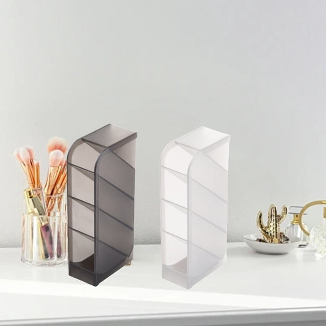 Porte-stylo de Bureau avec 4 Compartiments, Design Transparent pour une Recherche Facile, Insertion Inclinée pour un Placement Ordonné, Organise Efficacement le Bureau
