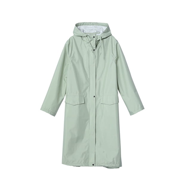 Chubasquero Largo Unisex Inteprter Impermeable con Capucha Color Verde