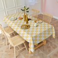 thumbnail image 3 of Yellow and White Checkerboard Pattern Rectangle Tablecloth 60"x120",Waterproof Polyester Rectangle Table Cloth, Wipeable Spillproof Polyester Tablecloth for Dining, Camping, Indoor and Outdoor, 3 of 6