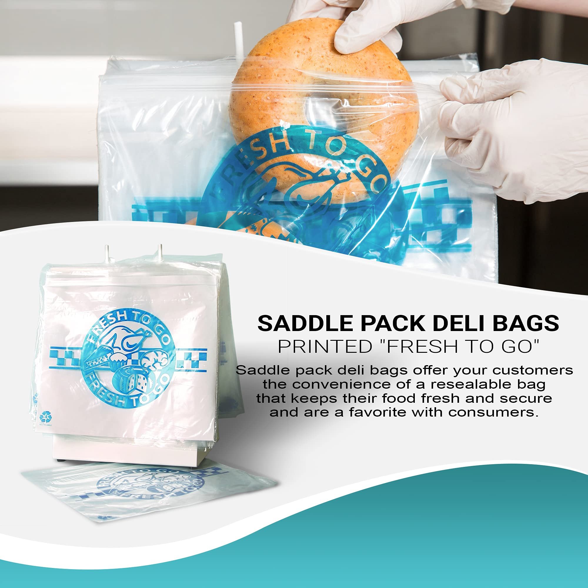 Deli Bags 1000 Count - 10x8 Inch LDPE Saddle Bags, Press To Seal, For Deli Meats & Cheese