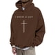 thumbnail image 2 of MHFRRA Sudadera con Capucha y Diseño de Jersey, Informal, Cómoda y Urbana para Creyentes Café, 2 of 3