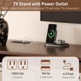 thumbnail image 4 of 70" TV Stand with Power Outlet for Living Room, Media Console with Charging Station, TV Console with Sliding Tambour Door, Entertainment Center with Storage Cabinet (Dark Brown,70"), 4 of 12