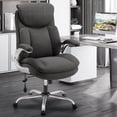 thumbnail image 2 of EOP Executive High Back Office Chair, Adjustable Heavy Duty Chair with Flip up Armrest, 500LBS Big and Tall Computer Chair with Lumbar Support, Fabric Desk Chair with Extra Wide Cushion, Gray, 2 of 9