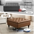 thumbnail image 7 of Square Storage Ottoman Coffee Table Tufted Upholstered Large Ottoman with Storage with Rolling Wheels Oversized Footrest Ottomans for Living Room, Brown Faux Leather, 7 of 7