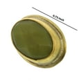 thumbnail image 5 of Benzara BM229285 Oval Metal Frame Bezel Pin with Olive Jade Insert, Brass & Green, 5 of 5
