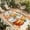 LightGray Orange, variant on Pumpkins Thanksgiving Outdoor Rug for Patio/Deck/Porch, Non-Slip Large Area Rug 5 x 7 Ft, Fall Orange Plaid Farmhouse Leaves Indoor Outdoor Rugs Washable Area Rugs, Camping Rug Carpet Runner