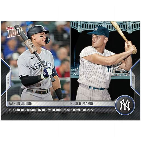 MLB New York Yankees 2022 Topps Now Aaron Judge & Roger Maris Exclusive Trading Card #976