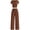 Brown, variant on Womens 2 Piece Outfits Summer Ribbed Knit Button Short Sleeve Tops Casual Wide Leg Pants Lounge Sets