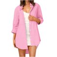 thumbnail image 1 of Tops de mujer Camisa de manga larga de un solo pecho Tops Blusa de camisa de solapa suelta Fridja  czfsfas6399, 1 of 4