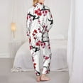 thumbnail image 6 of Goofa Cherry Blossoms Printed Women’s 2 Piece Pajama Set Super,Pajamas Women's Long Sleeve Sleepwear Soft Button Down Loungewear Pjs Lounge Set Nightwear-XX-Large, 6 of 9