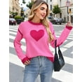 thumbnail image 5 of Heart Sweaters for Women Valentine's Day Crewneck Long Sleeve Striped Color Block Knitted Sweaters Fall Winter Pullover Sweaters Alsol Lamesa, 5 of 6
