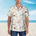 thumbnail image 2 of Xecao Wildflower Watercolor print Hawaiian shirt - a stylish short-sleeve button-down for men, perfect for casual beach and tropical outings., 2 of 9