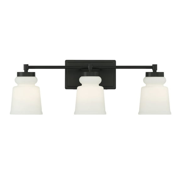 Trade Winds Faye 3-Light Bathroom Vanity Light in Matte Black