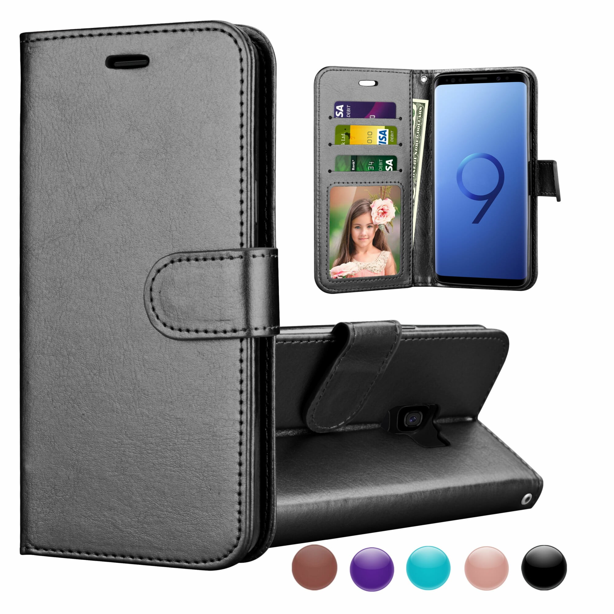 Samsung Galaxy S9 Case, Galaxy S9 Wallet Case, S9 Pu leather Cover ...