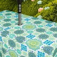 thumbnail image 4 of Outdoor Tablecloth with Umbrella Hole for Rectangle Table 60x84inch Spanish Tile Patio Table Cloth with Zipper, 4 of 6