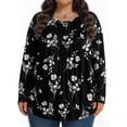 thumbnail image 3 of KOITHOT Womens Plus Size Tops Tunic Long Sleeve Crew Neck Shirts Casual Soft Blouse 1X-5X, 3 of 6