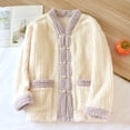 thumbnail image 2 of Wensltd Long Sleeve Fleece Pajama Tops for Women Plus Size Thick Cozy Soft Winter Home Clothes, 2 of 3