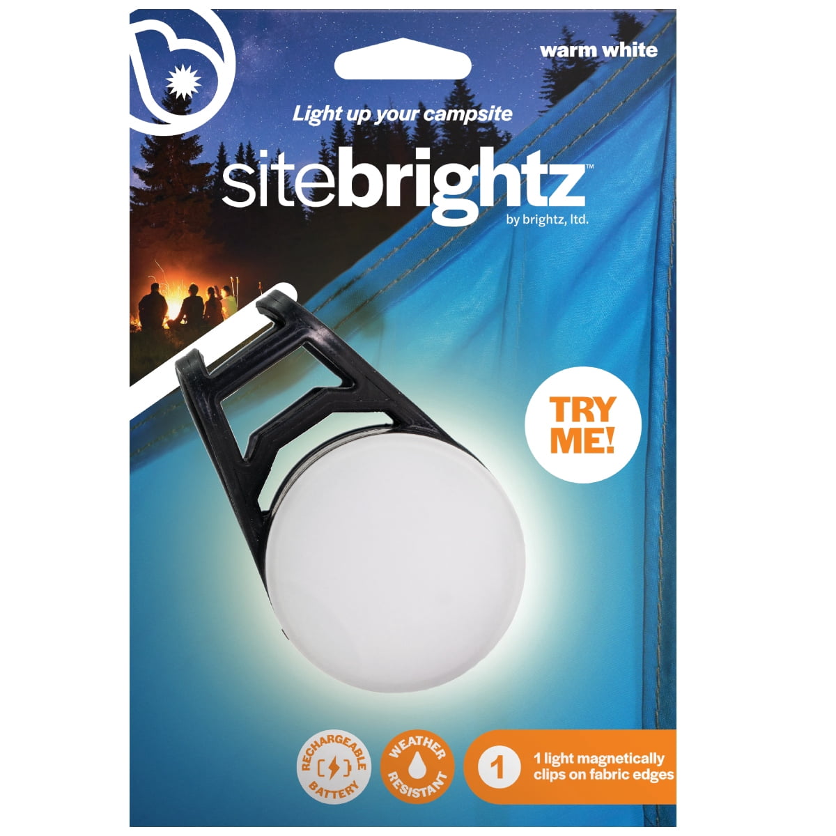 (2 pack) Brightz SiteBrightz LED Tent Light – USB Rechargeable, Magnetic Clip-On