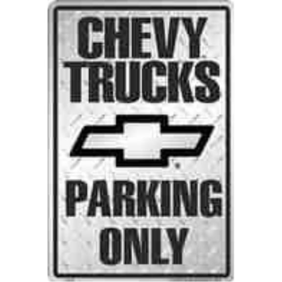 chevy truck parking only - parking sign