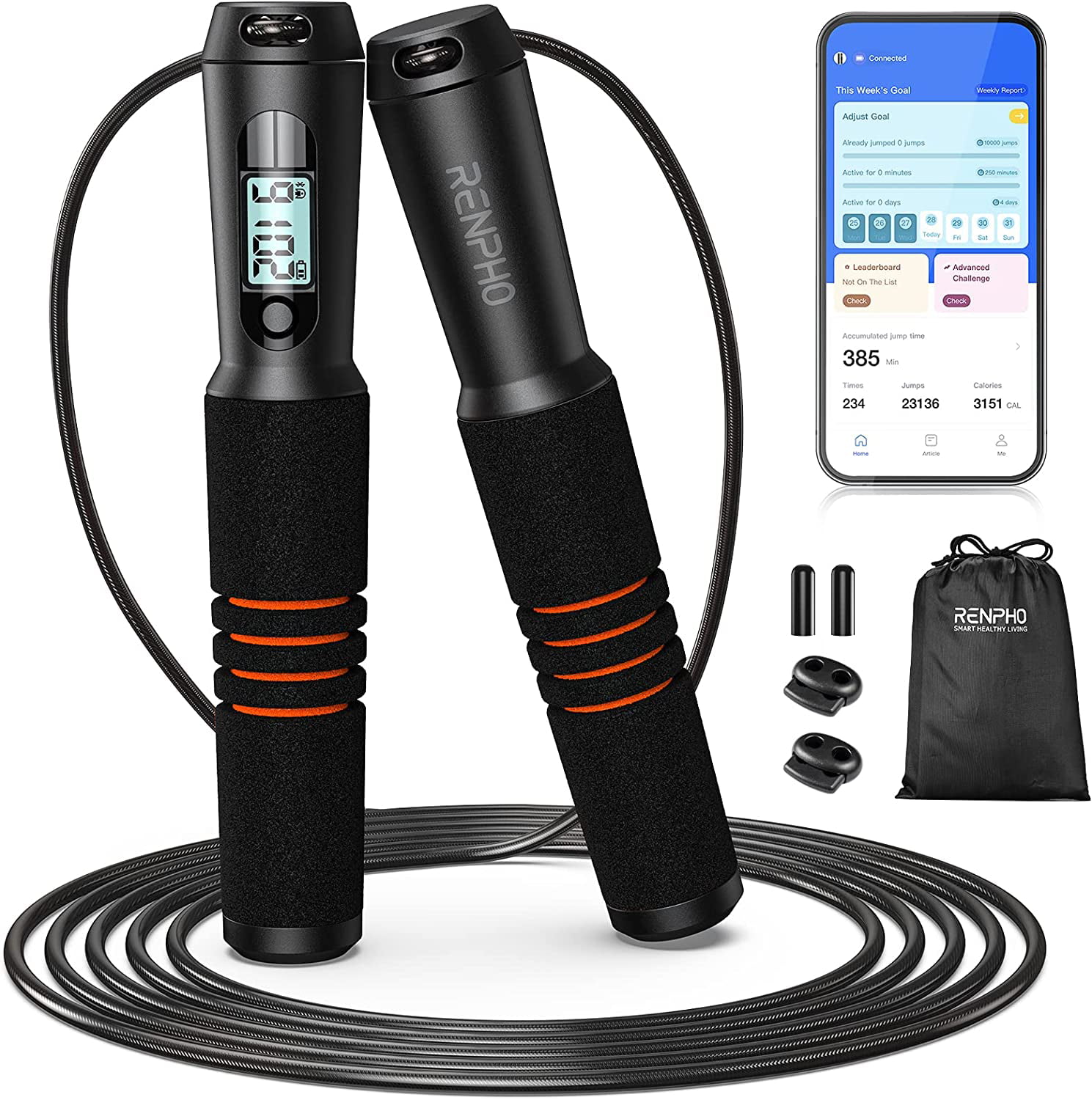 LCD counting Calorie Burning skipping rope Fitness Weight loss. Training 