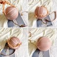 thumbnail image 2 of Bolso de hombro redondo para mujer, de mano pequeños con cadena femenina en forma de baloncesto, 2 of 6