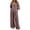 Brown, variant on Women 2 Piece Matching Outfit Sets, Ladies Coordinating Two-Piece Suits, V Neck Three Quarter Sleeve Solid Single Button Outfits, Oversized Pocketed Wide Leg Two-Piece Clothing Sets (Beige,S)