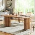 thumbnail image 1 of Fnova 63" Rectangular Modern Dining Table, Wooden Modern Kitchen Table for 6 People for Dining Room, Warm Brown (Chairs Not Included), 1 of 14
