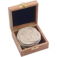 thumbnail image 5 of Rii Brand Jute Twisted White Rope Coaster with Wooden Box Set of 4, 4", 5 of 5