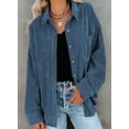 thumbnail image 2 of Women Corduroy Shirts Jacket Shacket Casual Button Down Long Sleeve Oversized Tops Plus Size, 2 of 5