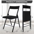 thumbnail image 6 of SUGIFT 4 Packs Folding Chairs with Padded Seats,Metal Frame with Velvet Fabric Seat for Indoor Outdoor (Black), 6 of 7